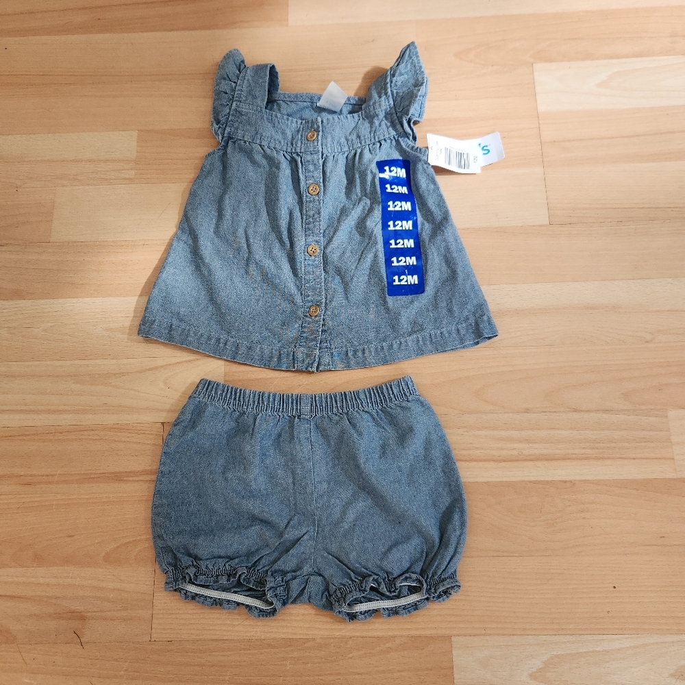 NWT Carters Denim Tank And Bloomers